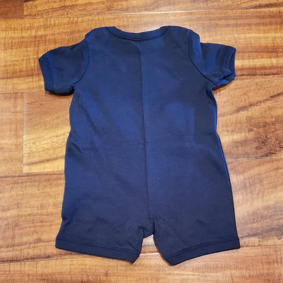 Gymboree NWT 0-3 months boys navy blue frog embroidered romper - Picture 5 of 5